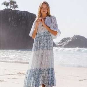 NWT Daughters of India Nora maxi in aquamarine